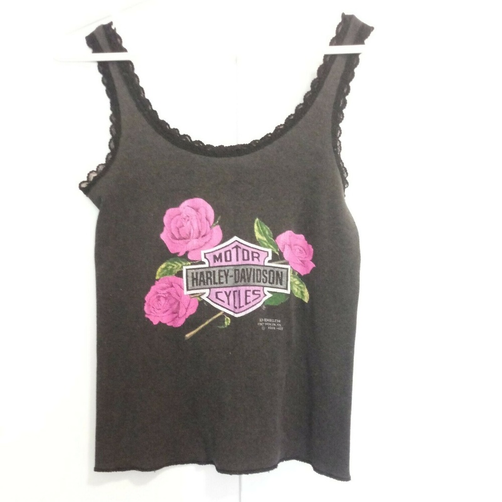 Harley Davidson 3D Emblem Womens Tank Top Shirt S